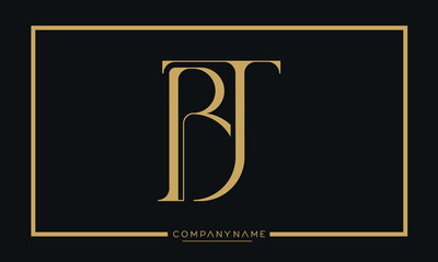 Alphabet letters icon logo TB or BT 