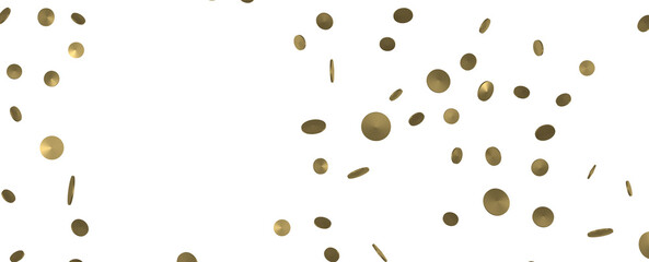 Cascading Splendor: Striking 3D Illustration Showcasing a Dazzling Gold Confetti Display