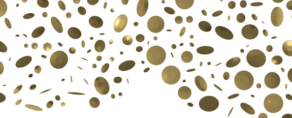 Sprinkle of Success: Spectacular 3D Illustration Showcasing Cascading Gold Confetti