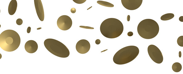 Sprinkle of Success: Spectacular 3D Illustration Showcasing Cascading Gold Confetti