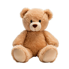 Soft toy, teddy bear isolated on transparent and white background. PNG transparent