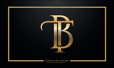 Alphabet letters icon logo TB or BT 