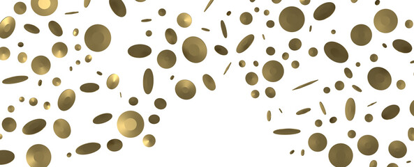 Sprinkle of Success: Spectacular 3D Illustration Showcasing Cascading Gold Confetti