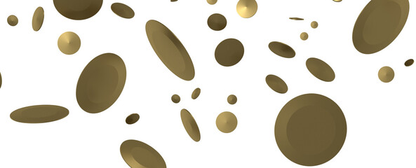 Sprinkle of Success: Spectacular 3D Illustration Showcasing Cascading Gold Confetti