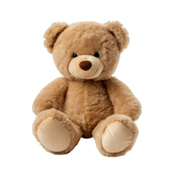 Soft toy, teddy bear isolated on transparent and white background. PNG transparent