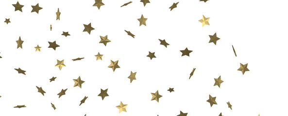 Stars - Holiday golden decoration, glitter frame isolated -