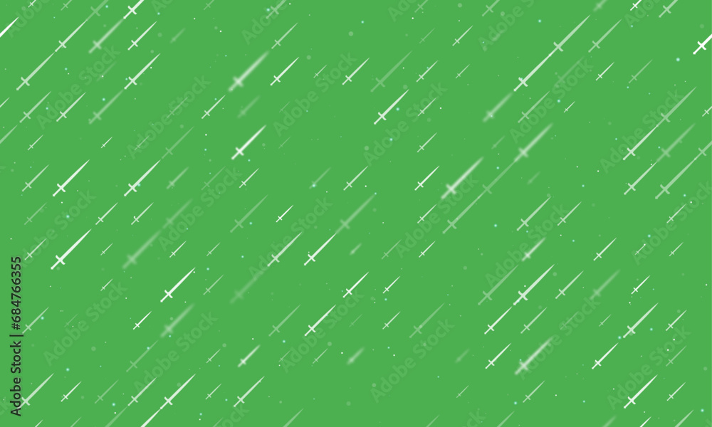Poster seamless background pattern of evenly spaced white sword symbols of different sizes and opacity. vec