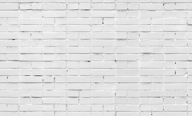 White brick wall, seamless background photo texture