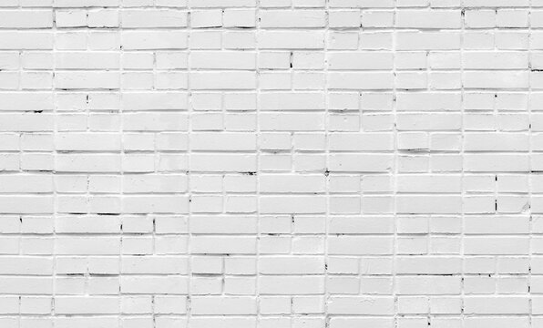 White brick wall, seamless background photo texture