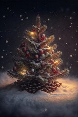christmas tree with christmas lights