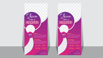 shine diamond parlor roll-up banner