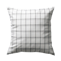 Checkered fabric pillow isolated on white transparent background, PNG
