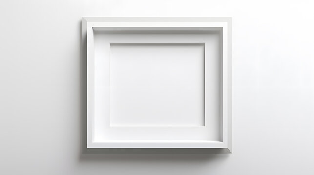 Blank white frame on the wall mockup