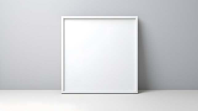 Blank white frame on the wall mockup