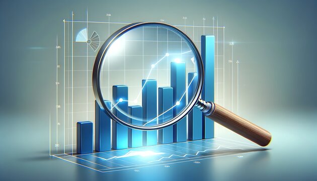 Loupe sur Statistiques et Graphique: Courbe de Croissance, illustration sur l'&eacute;conomie