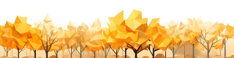 Autumn yellow trees Papercut style background
