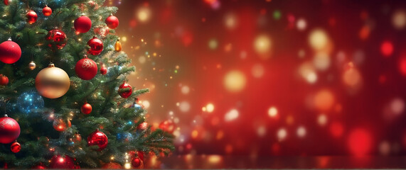 Christmas Tree Background Illustration with Text Space