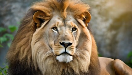 portrait of a male lion panthera leo
