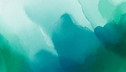 abstract watercolor paint background by teal color blue and green with liquid fluid texture for...