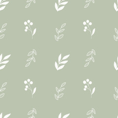 Seamless pattern with vector leaves