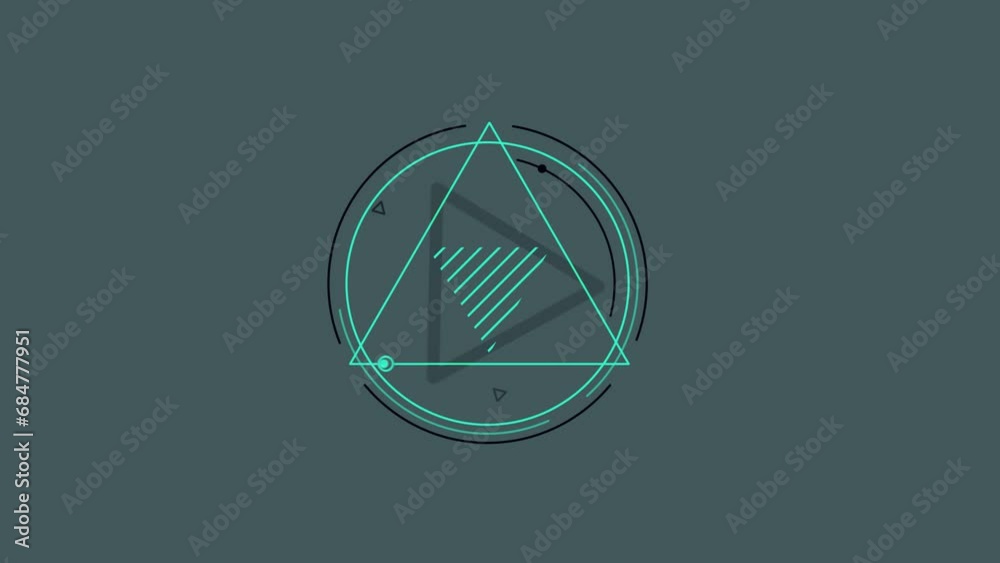 Poster animated hud infographic element with triangles and circles.