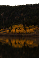 Mountain Fall Foliage Reflection in Lake 