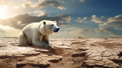  Polar bear in the desert extinction Climate change © Mudassir