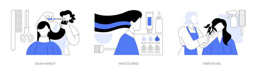 Hair salon isolated cartoon vector illustrations se