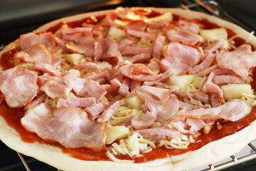 Pizza in the oven