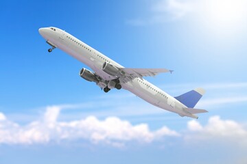 Fototapeta na wymiar Modern big Airplane in sky background.