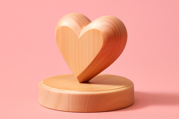 3D wooden heart figurine, heart shaped template for gift, advertising or design