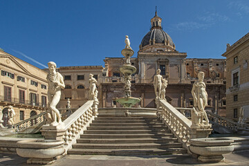 In the heart of Palermo's loveliest square, Piazza Pretoria, stands this magnificent fountain,...