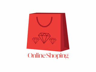 Simple Shoping Bag Logo Design Vector