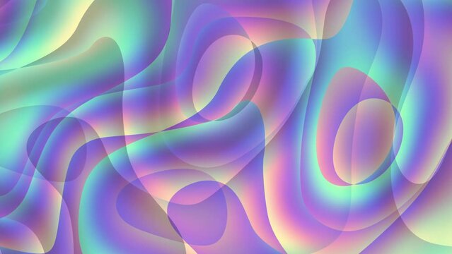 Seamless abstract psychedelic wavy background for loop playback. 4k video. Bright psychedelic colors.