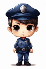 A cartoon police officer in uniform.
