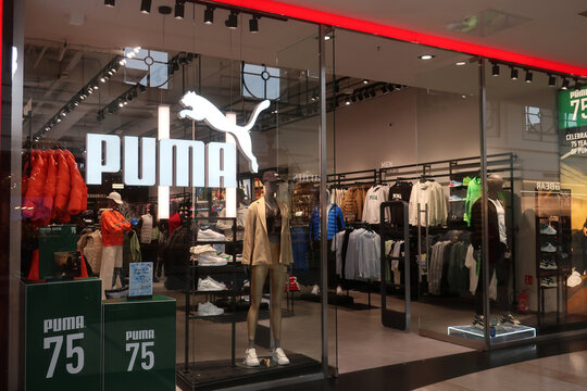 Puma sport clothing store at Arkadia shopping mall. WARSAW, POLAND - OCTOBER 11, 2023