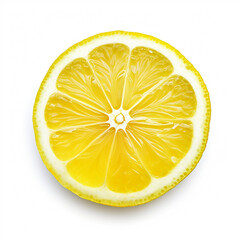 Lemon Top View - Isolated on Clear

