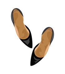 Female accessory concept. Black beautiful shoes. Fashion, trend and style. Elegance and aesthetics. Graphic element for website. Cartoon flat vector illustration isolated on white background