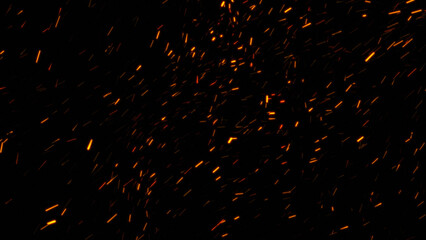 Burning ash background. Sparks backdrop. Flickering abstract Particles