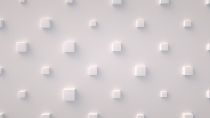 Abstract background with cubes on light ivory, porcelain surface.