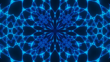 Abstract cosmic chaos background. Symmetric kaleidoscope backdrop from Liquid hypnotic rays.