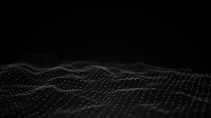 Crédence de cuisine en verre imprimé Ondes fractales Abstract flowing smooth surface fractal waves background. Grid, mesh of dots.