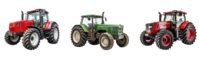  Collection of tractors on a white or transparent background generative ai © GHart