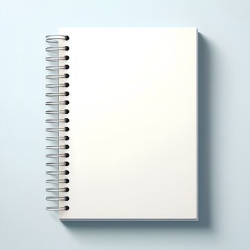 Realistic spiral notebook. Workbook mockup with spiral. Blank notebook with shadow