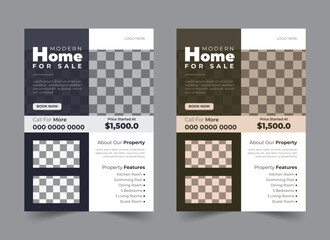 Vector eps real estate flyer template design