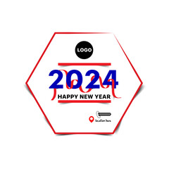 2024 new year greeting card, gift card, tag card, ribbon design, wish card design, new year 2024 vector file