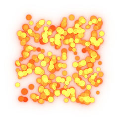 Glittering circles' particle background. 3d rendering.