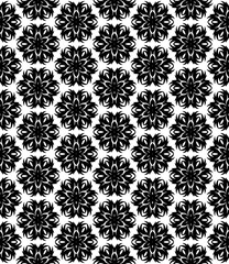 Fototapeta premium Black seamless abstract pattern. Overlay for background and backdrop. Ornamental design. PNG graphic illustration with transparent background.