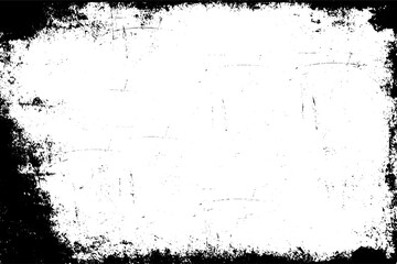 Grunge border vector texture background. Abstract frame overlay. Dirty and damaged backdrop. Vector graphic illustration with transparent white. EPS10.