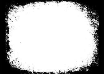 Grunge border vector texture background. Abstract frame overlay. Dirty and damaged backdrop. Vector graphic illustration with transparent white. EPS10.